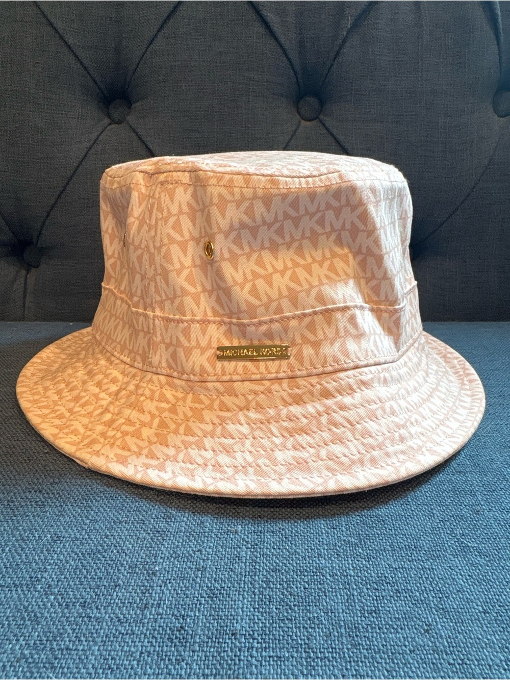 Michael Kors Peach-Pink Monogram Bucket Hat
